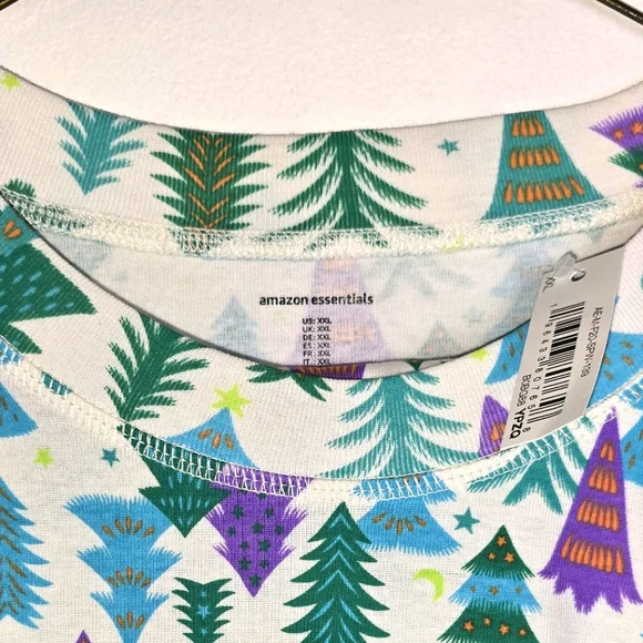 Christmas Tree Print Pajamas Adults New XXL Unisex - Picture 5 of 15